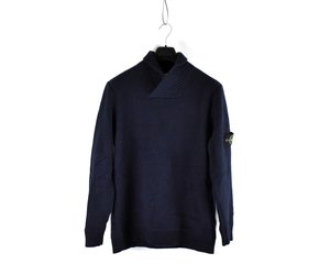 Stone Island navy wool shawl collar knit XXXL - Archivio85