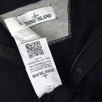 Stone Island navy cotton knit quarter neck sweatshirt L