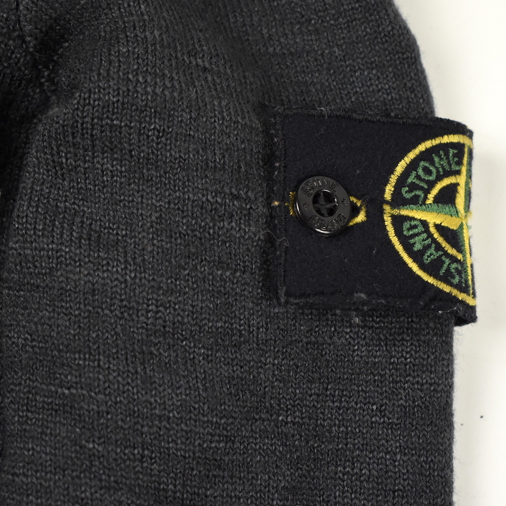 Stone Island grey melange crew neck wool knit S Archivio85