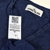 Stone Island blue cotton v-neck knit L