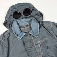 C.P. Company gd multi tension trilobate nylon  goggle hood mille miglia jacket blue 46
