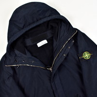 Stone Island navy david light-tc with micropile hooded parka L