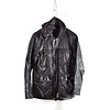 C.P. Company C.P. Company black leather mille miglia goggle hooded field jacket 52