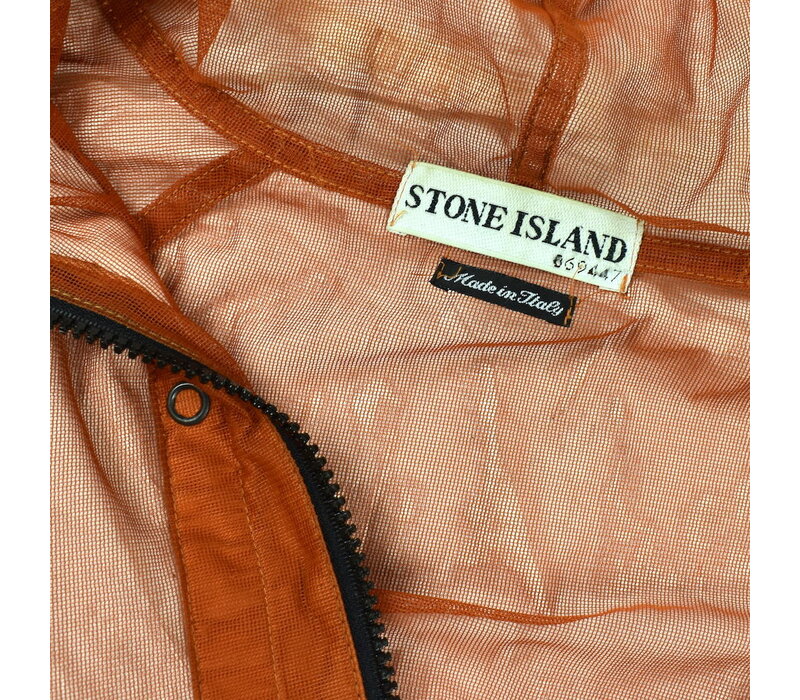 Stone Island rare red mesh with tyvek interliner hooded jacket XL