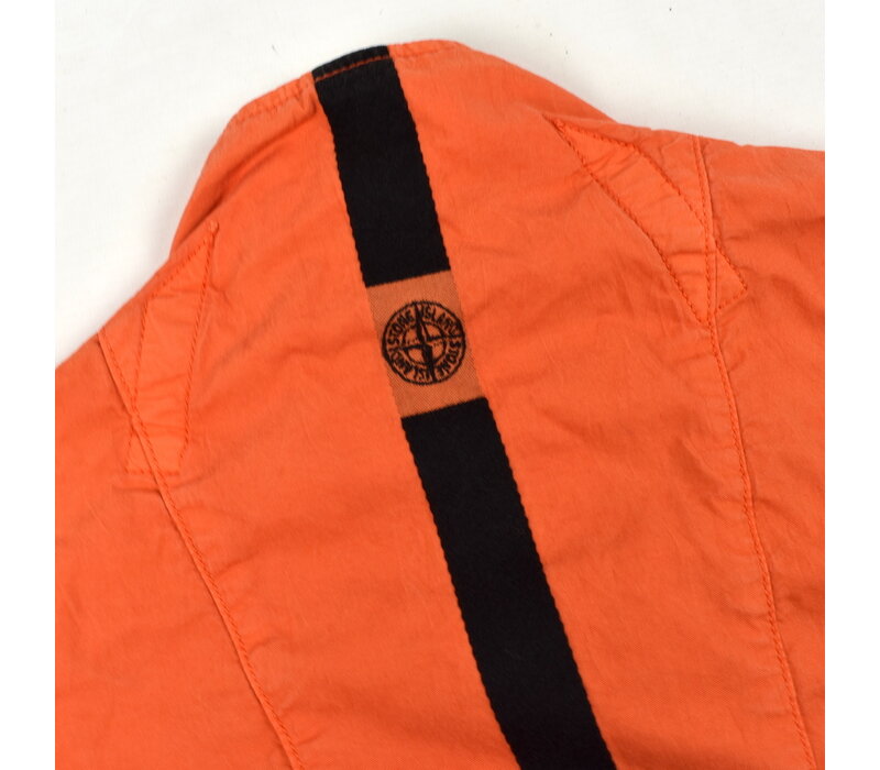 Stone Island orange nylon cotton compass ribbon biker jacket XL