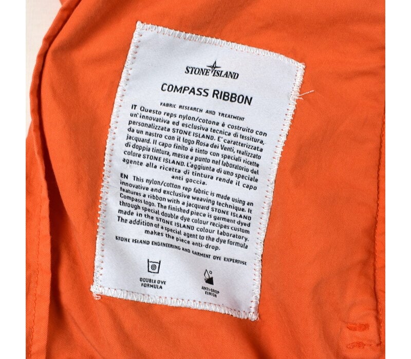 Stone Island orange nylon cotton compass ribbon biker jacket XL