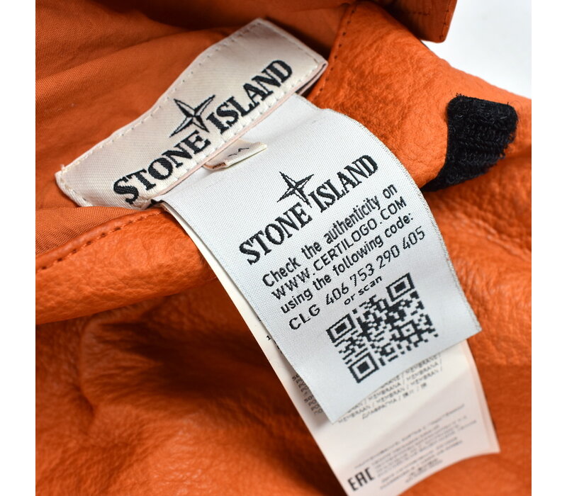 Stone Island orange garment dyed dyneema x ecco leather reversible vest M