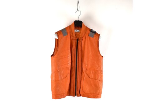 Stone Island Stone Island orange garment dyed dyneema x ecco leather reversible vest M