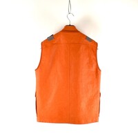 Stone Island orange garment dyed dyneema x ecco leather reversible vest M