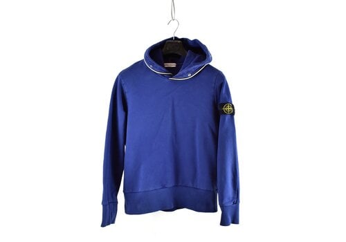 Stone Island Stone Island blue hooded cotton fleece sweatshirt L