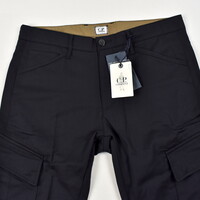 Cotton twill cargo shorts in black - C P Company