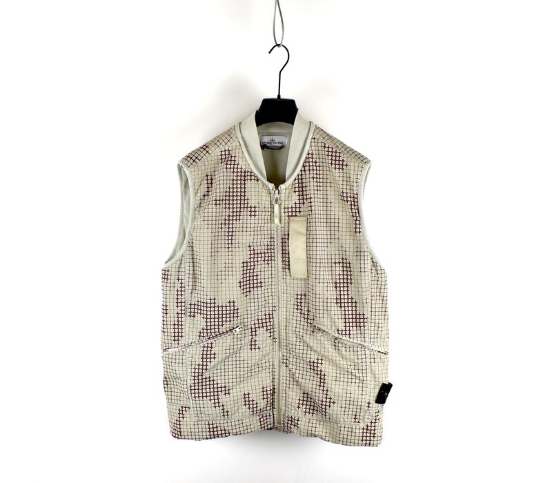 Stone Island japanese ripstop SI check grid camo vest XL
