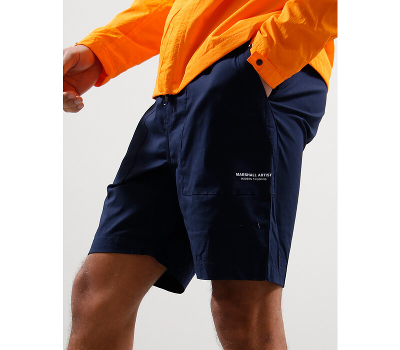 Marshall Artist washed cotton gaberdine injection short Navy