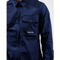 Marshall Artist washed cotton gaberdine injection zip overshirt Navy