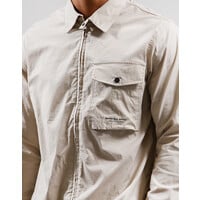 Marshall Artist washed cotton gaberdine injection zip overshirt Tuscan Stone