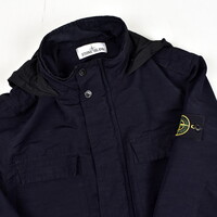 Stone Island dark navy polyester shantung field jacket M