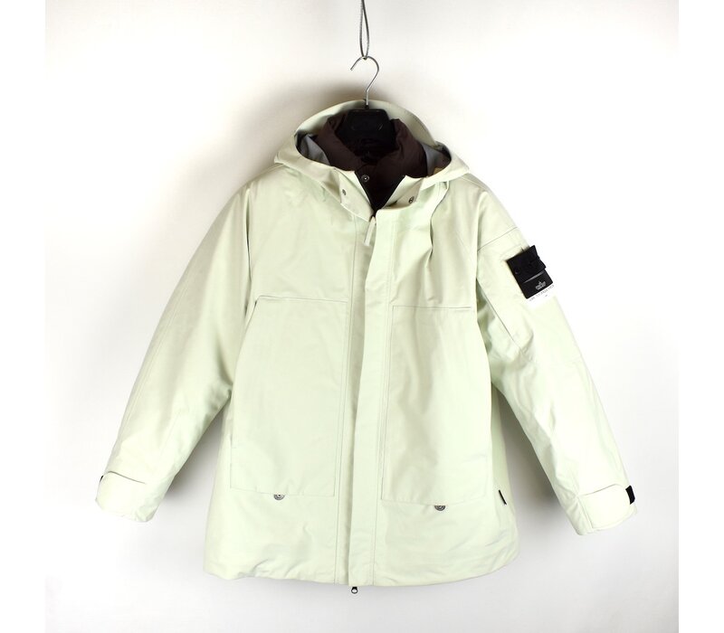 Stone Island shadow project mint green gore-tex opaque r-nylon hooded jacket set S
