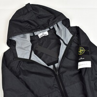 Stone Island black membrana 3l tc hooded jacket S