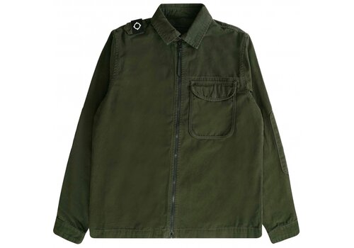 MA.STRUM MA.STRUM zip front overshirt Oil Slick Green