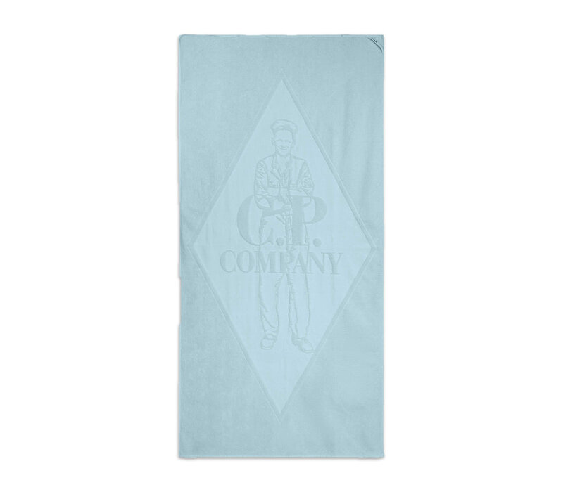 C.P. Company logo cotton beach towel Light Blue