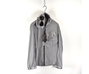 C.P. Company grey chrome-r mille miglia goggle hood overshirt