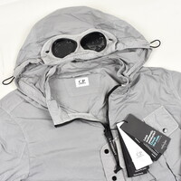 C.P. Company grey chrome-r mille miglia goggle hood overshirt jacket