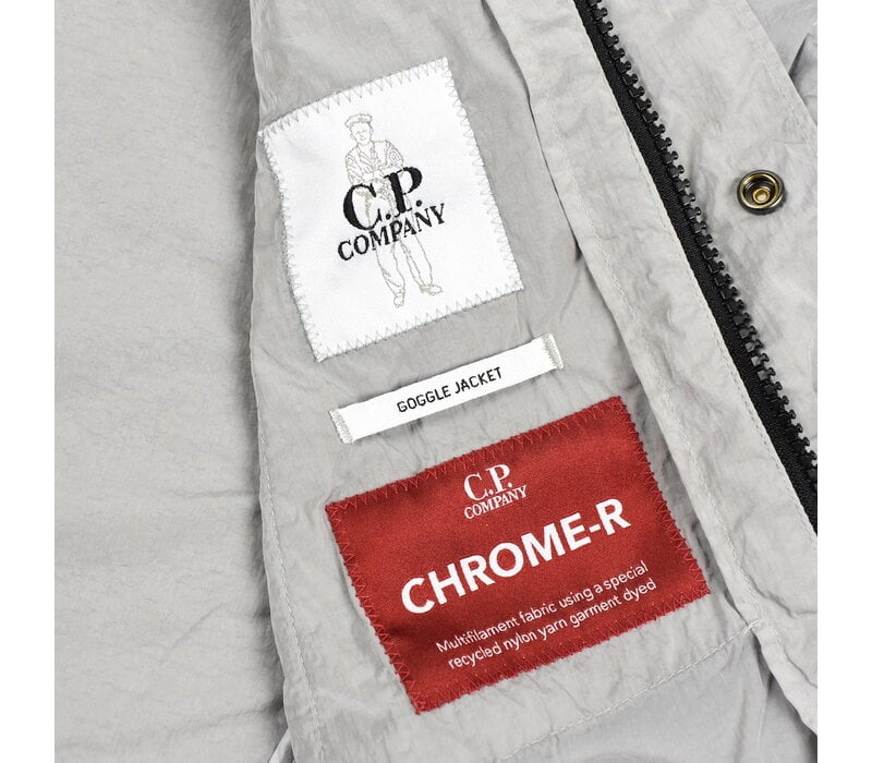 C.P. Company grey chrome-r mille miglia goggle hood overshirt jacket