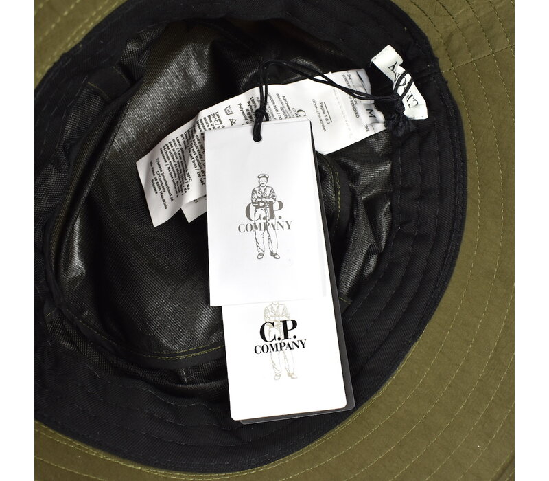 C.P. Company green chrome nylon bucket hat