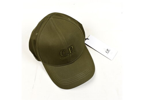 C.P. Company C.P. Company green gabardine embroidered logo cap