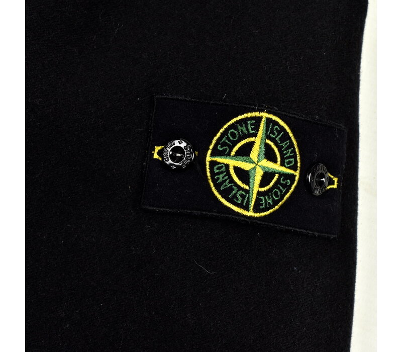 Stone Island black felted wool double breasted coat XXL