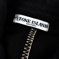 Stone Island black felted wool double breasted coat XXL