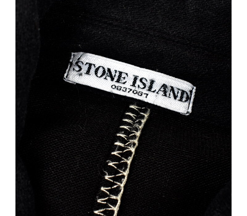 Stone Island black felted wool double breasted coat XXL