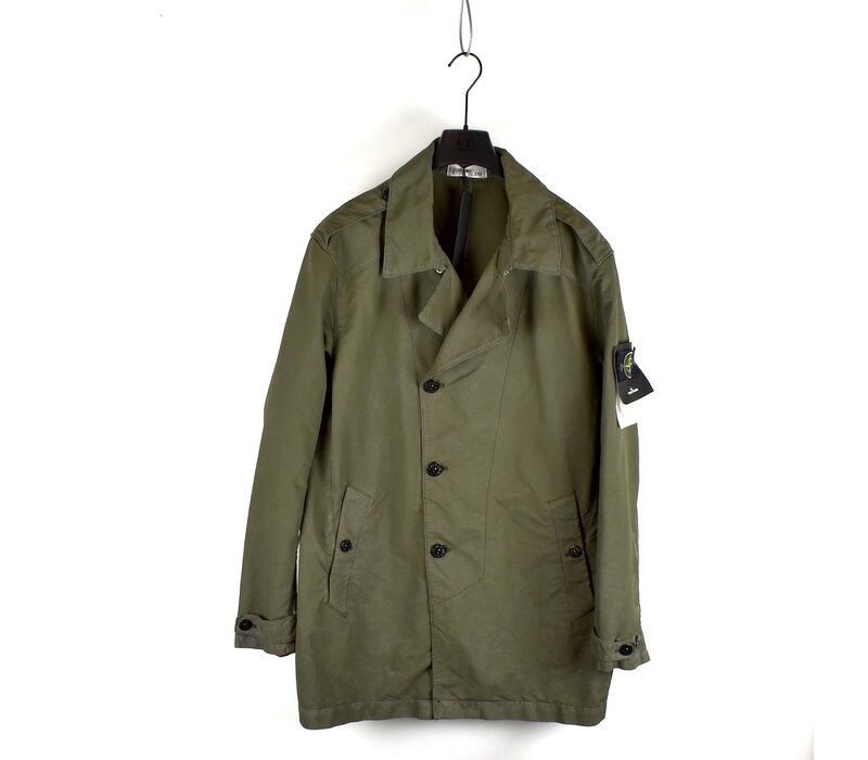 Stone Island green david-tc with dust treatment trench coat XXL