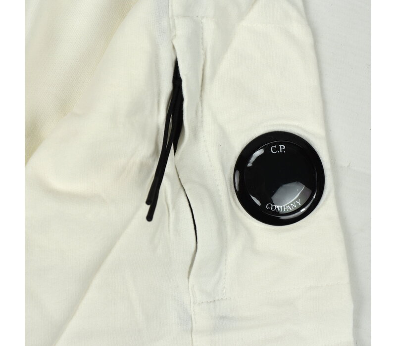 C.P. Company garment dyed light fleece lens crew sweatshirt Gauze White