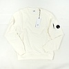C.P. Company garment dyed light fleece lens crew sweatshirt Gauze White