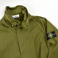 Stone Island green polyester micro reps long jacket M