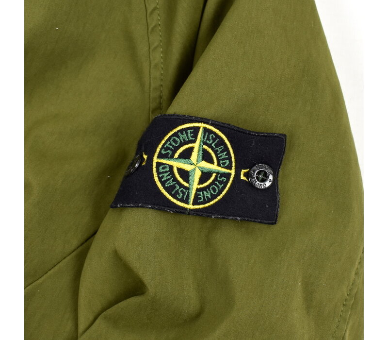 Stone Island green polyester micro reps long jacket M