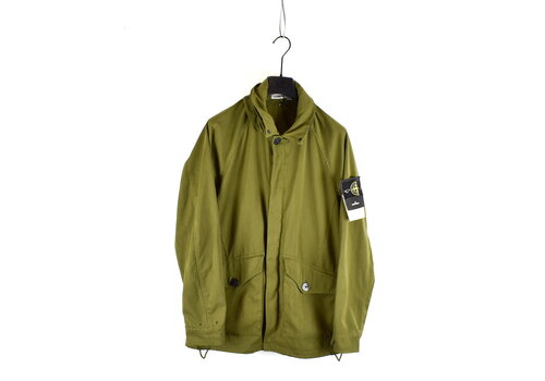 Stone Island Stone Island green polyester micro reps long jacket M