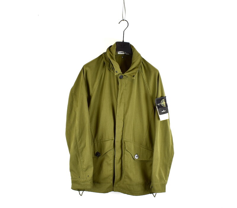 Stone Island green polyester micro reps long jacket M