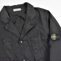 Stone Island black spalmatura coated cotton canvas blazer jacket XL