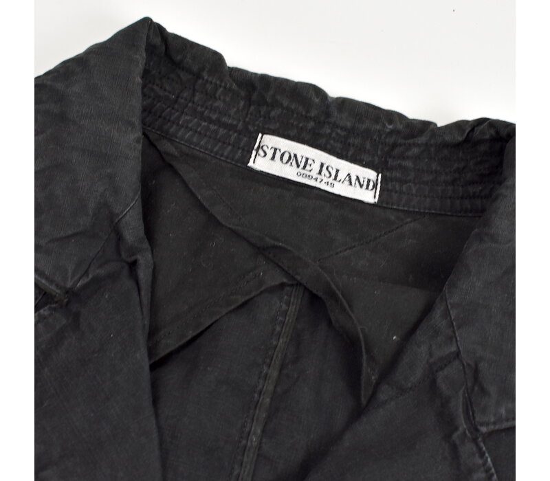 Stone Island black spalmatura coated cotton canvas blazer jacket XL