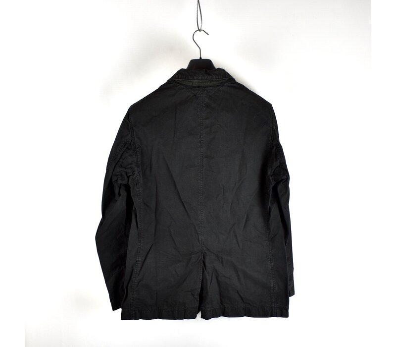 Stone Island black spalmatura coated cotton canvas blazer jacket XL