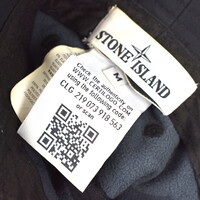 Stone Island black softshell spell out logo bucket hat M