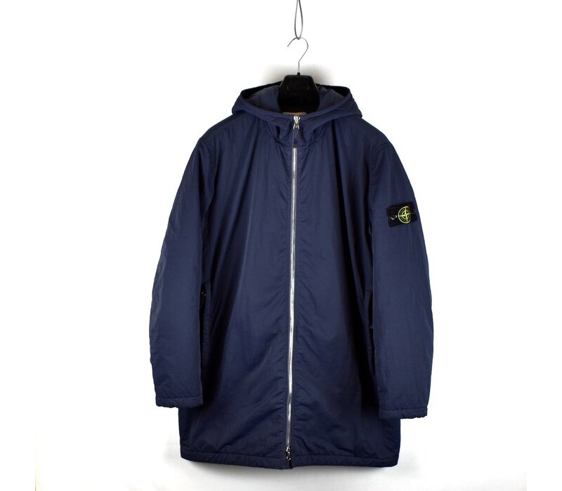 Stone Island navy hyper dense nylon twill with primaloft-tc hooded parka XXL