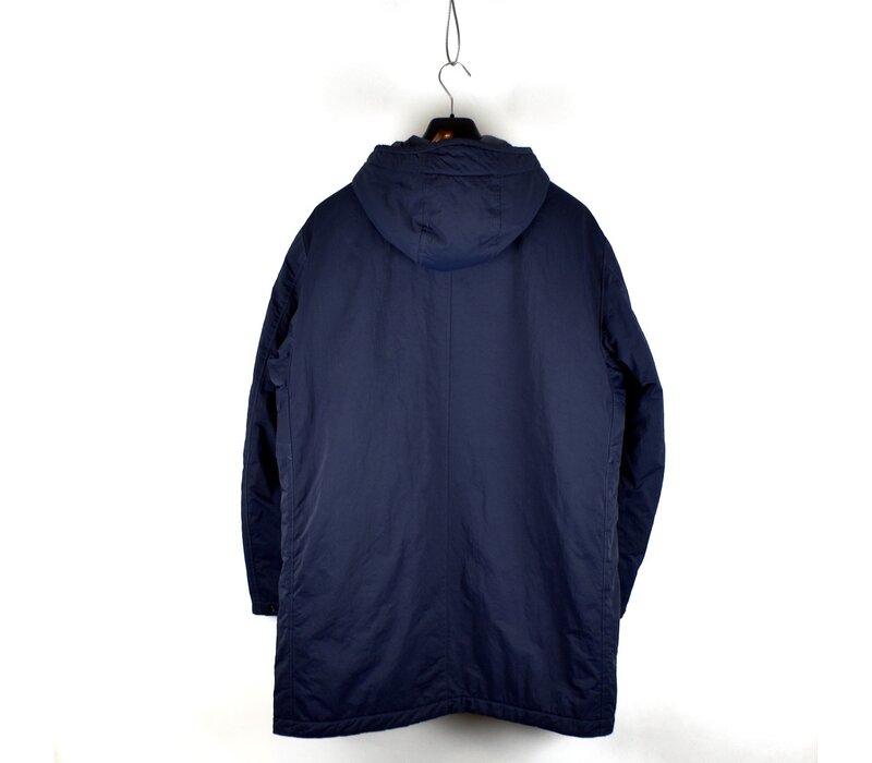 Stone Island navy hyper dense nylon twill with primaloft-tc hooded parka XXL