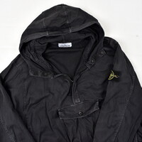 Stone Island black gd old effect cotton anorak L