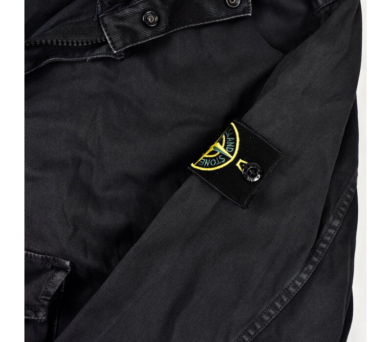 Stone Island black gd old effect cotton anorak L