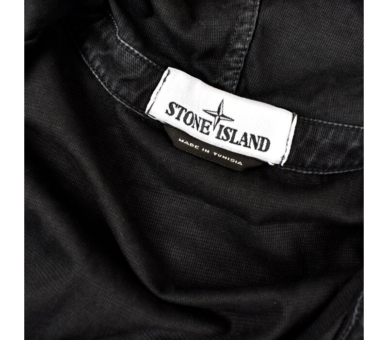 Stone Island black gd old effect cotton anorak L