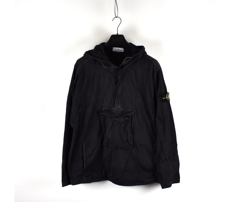 Stone Island black gd old effect cotton anorak L