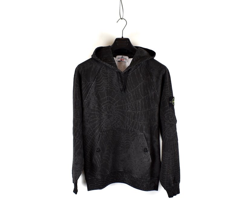 Stone Island x Supreme fw23 black spiderweb hooded sweatshirt S